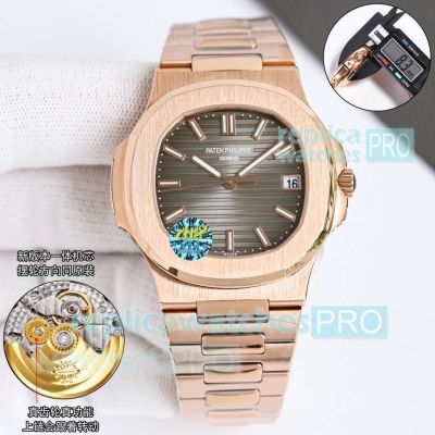 OMF Super Copy Patek Philippe Nautilus 5711 Grey Dial 40mm Rose Gold Automatic Watch 